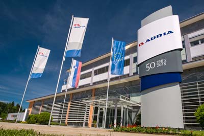 Der Firmensitz von Adria Mobil in Novo Mesto, Slowenien