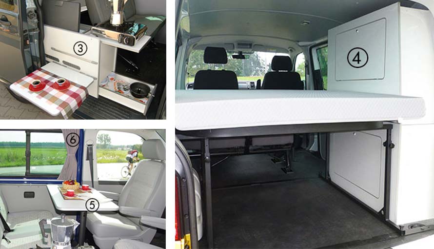 Campervan conversion kit Bike & Surf for VW T5 and T6