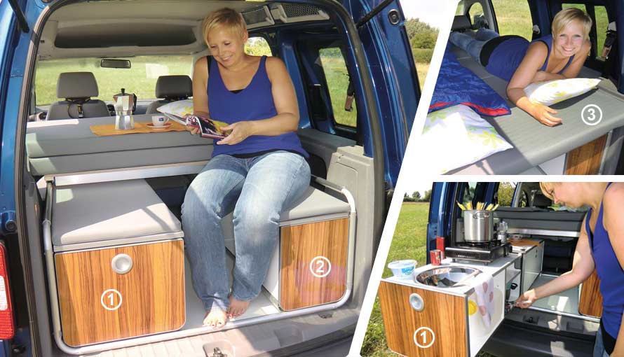 Camperausbau Active für VW Caddy kuzer und langer Radstand