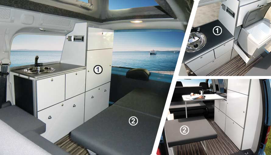 Campingbus-Einrichtung VW Caddy Maxi Camp Campingbus-Einrichtung VW Caddy Maxi Camp
