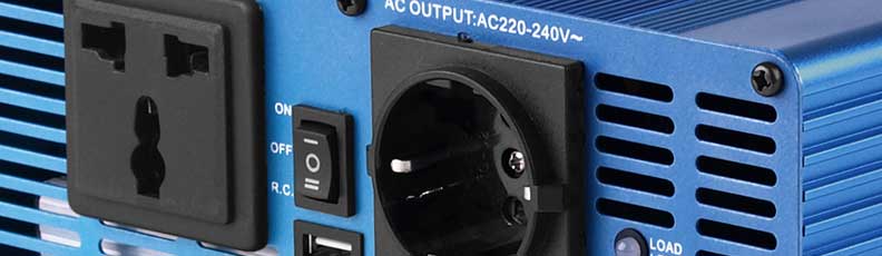 Inverter sinusoidali, trasformatori di tensione 12 V a 230 V per camper, furgonati e roulotte Inverter sinusoidali, trasformatori di tensione 12 V a 230 V per camper, furgonati e roulotte