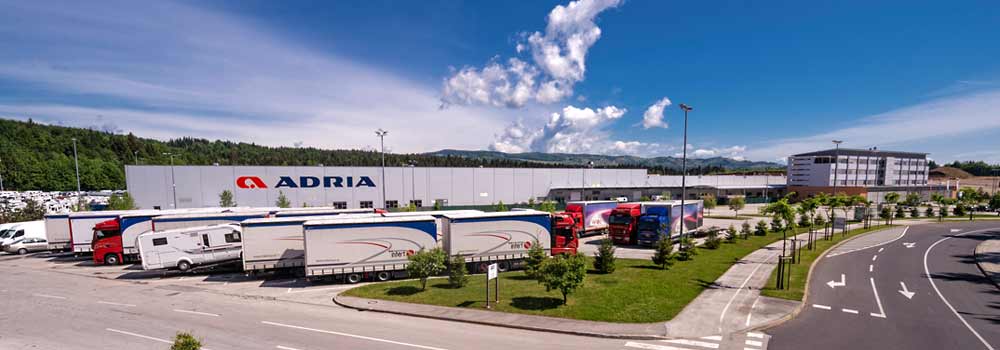 Das Adria-Werksgelände in Novo Mesto im Südosten Sloweniens. Das Adria-Werksgelände in Novo Mesto, Slowenien.