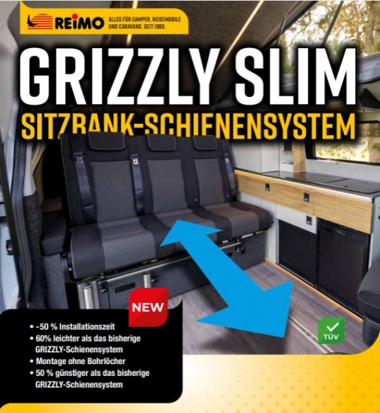 Grizzly-SLIM-Sitzbank-Schienensystem